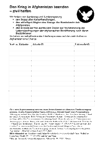 Afghanistan: Unterschriftensammlung