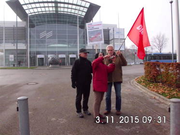 Foto: Ursula Epple Protest AIRTEC Messe Nord