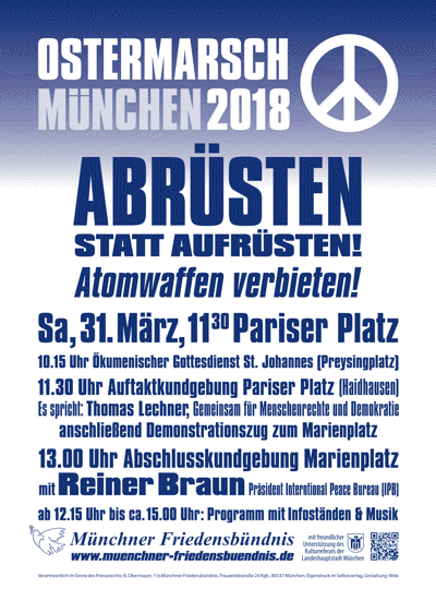 Ostermarsch München 2018 Plakat OM 2018 München