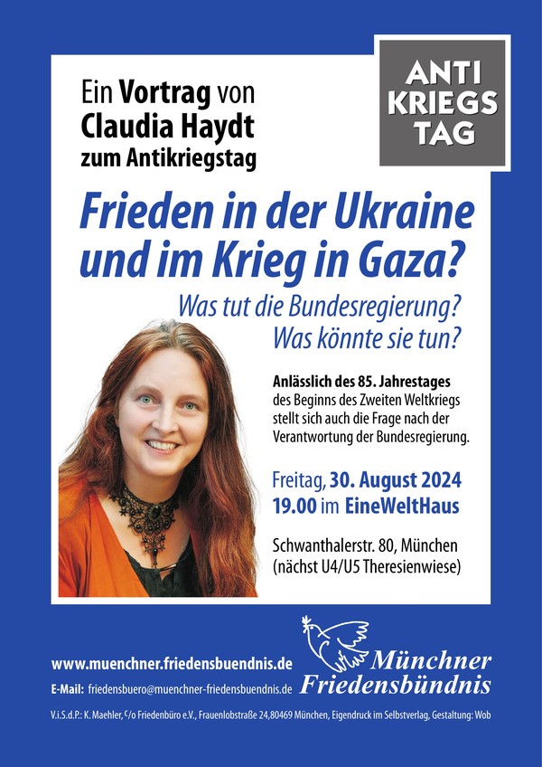 Flugblatt Claudia Haydt am 30.8.