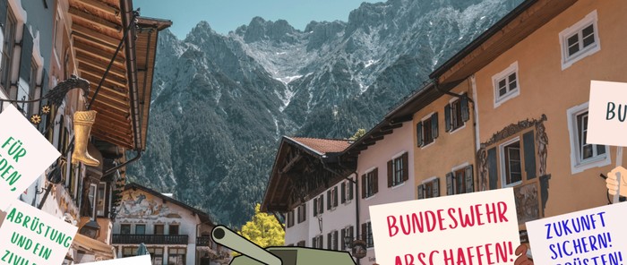 Mittenwaldpanoramaauschnitt beschildert ..