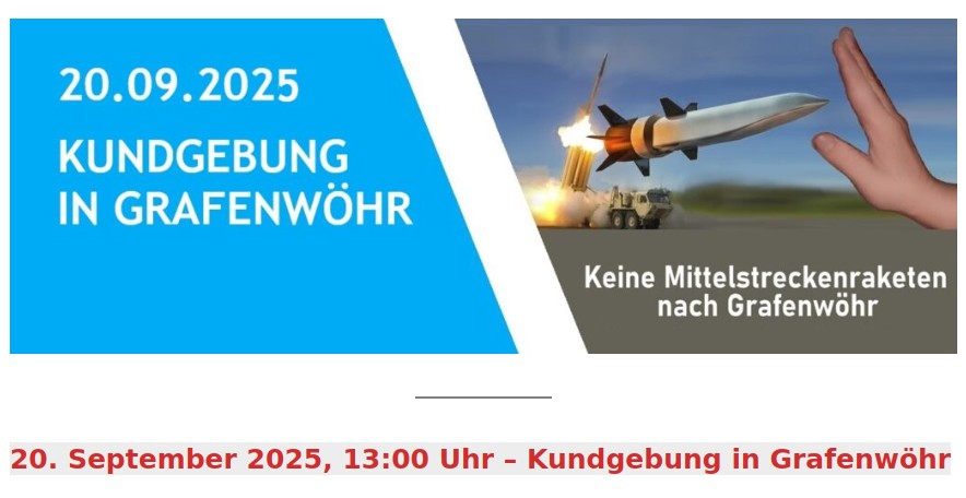 Keine Raketen nach Grafenwöhr 20.9. Rakete ..