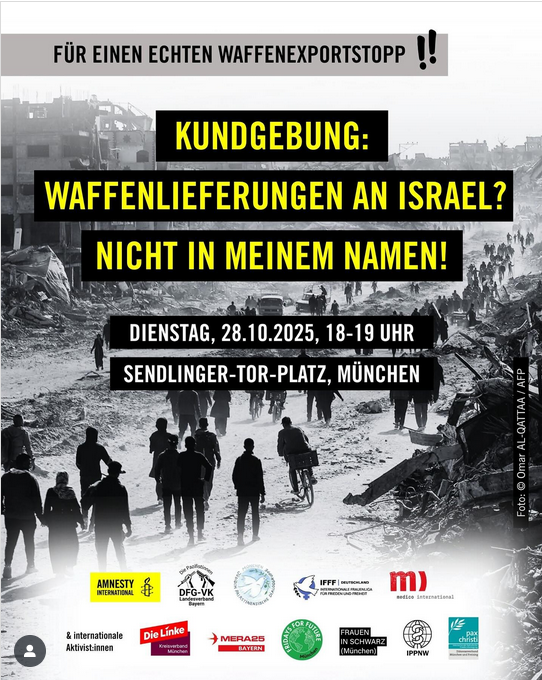 Waffenlieferungen an Israel: NICHT in meinem Namen!