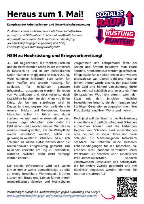 SozialesRUF-RuestungRUNTER-1.Mai