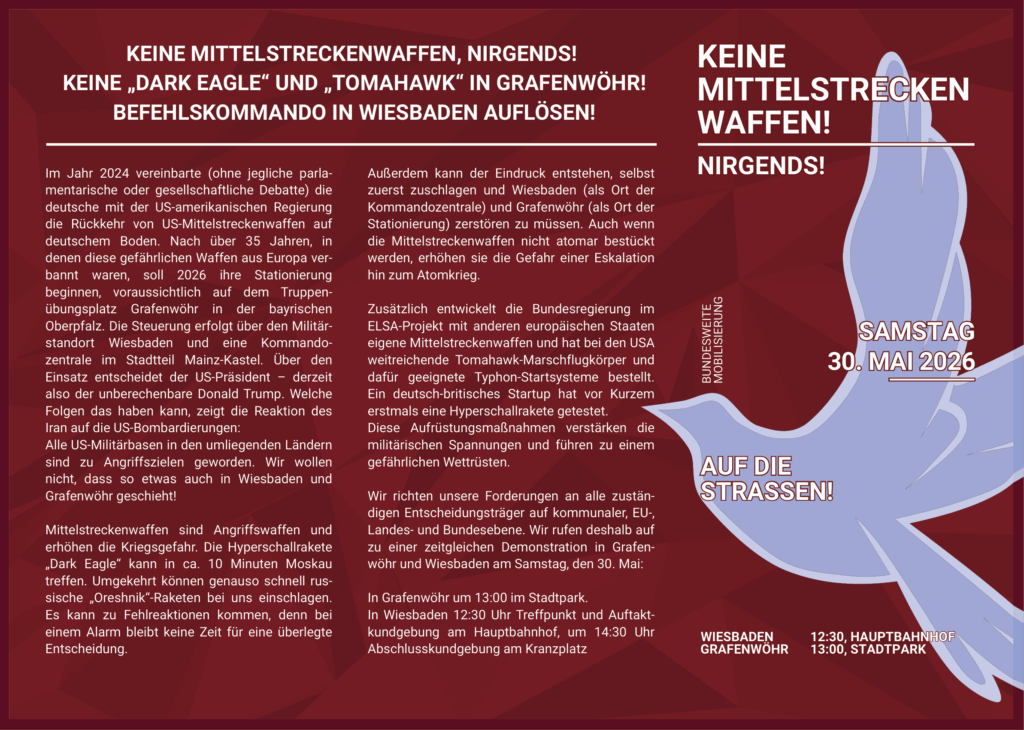 Demonstration "Keine Mittelstreckenwaffen nirgends!"